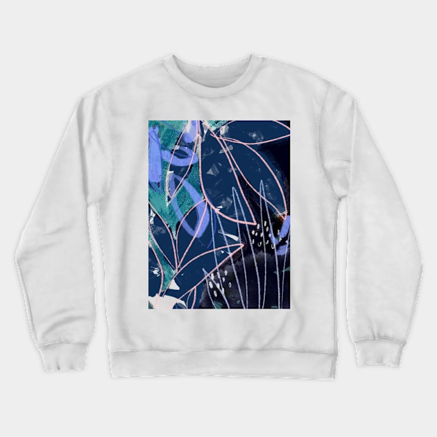 Night Flowers Crewneck Sweatshirt by fossdesign